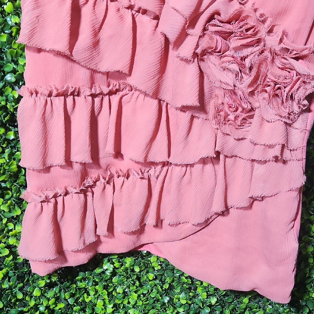 Anthropologie Pink Ruffle Blouse - Picture 6 of 11